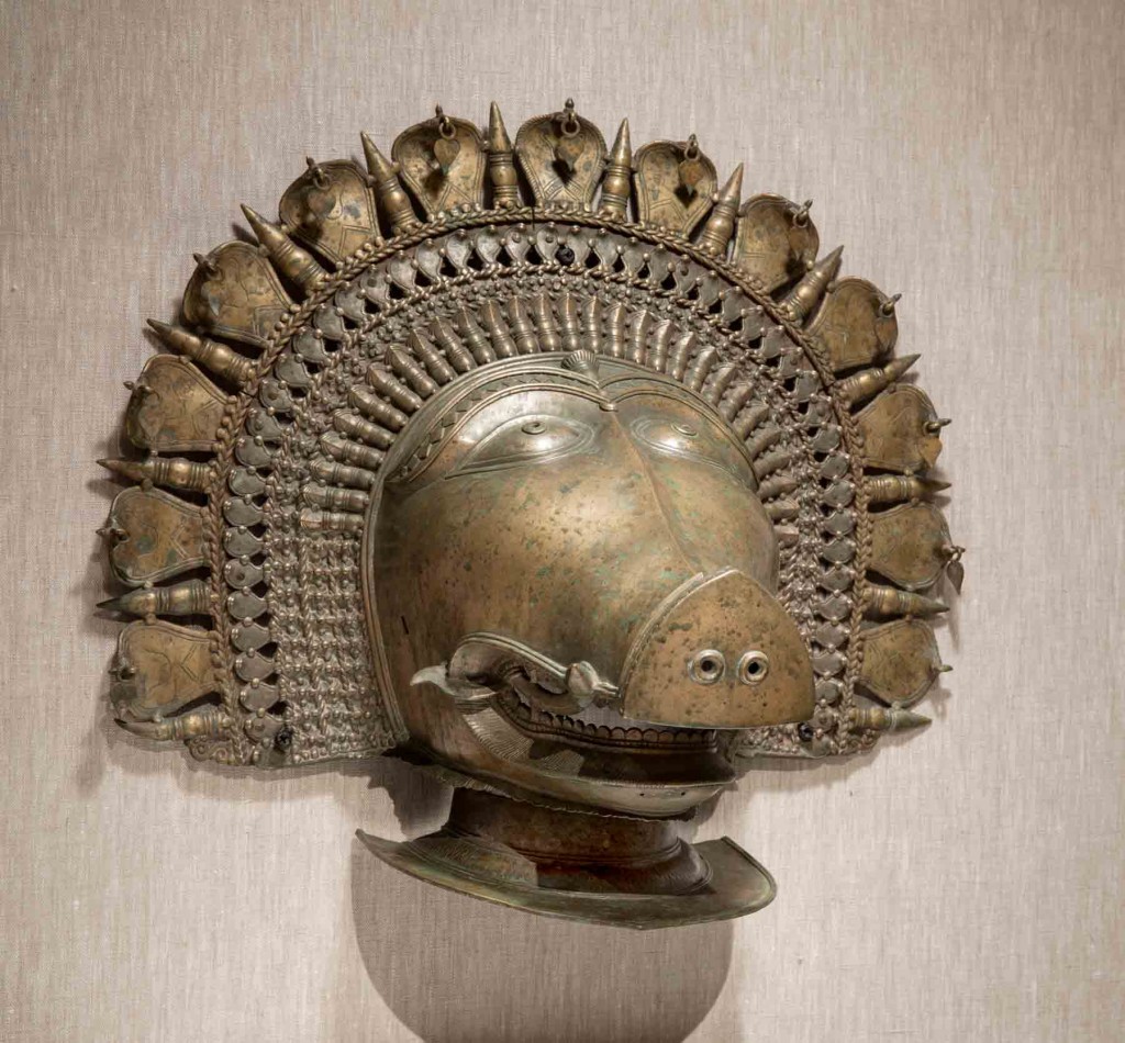 India, Karnataka, Panjurli (Boar's Head) Bhuta Mask, 18th century, Bronze, New Orleans Museum of Art, Gift of Dr. Siddharth K. Bhansali, 97.853 