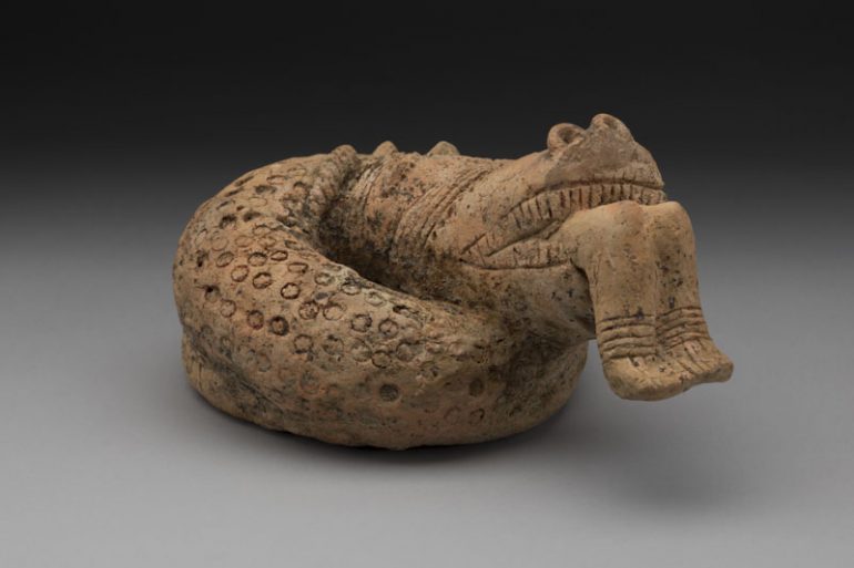 Serpent Devouring a Human Figure