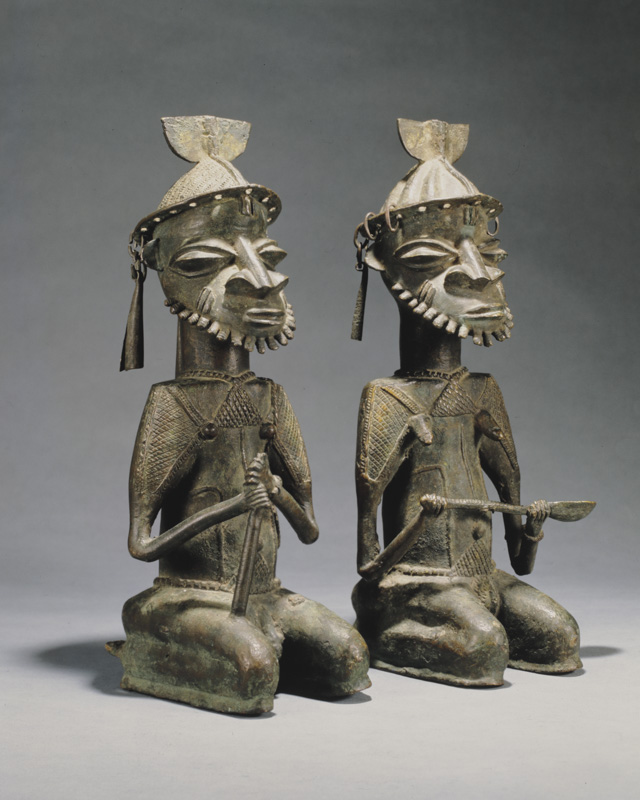 Ogboni (Oshugbo) Society "Owners of the House" Pair of Figures (onílè or onílé)